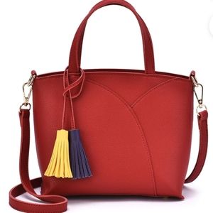Freya Allure Fashionable Tote with Tassels - Maroon